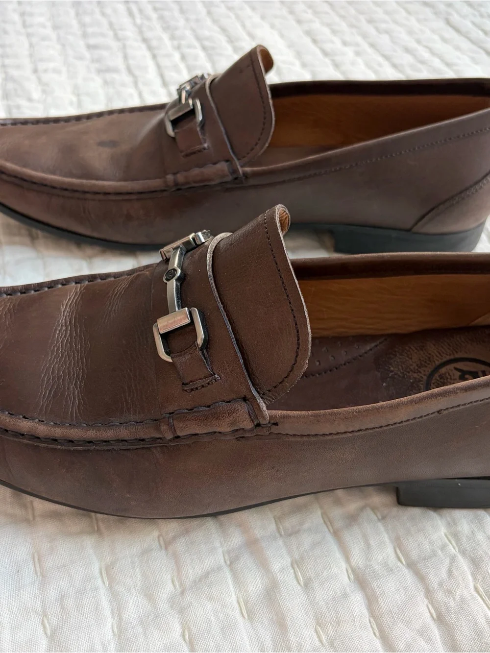 Peter Millar Crown Brown Leather Bit Loafers Men’s 11M Made in Brazil